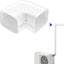 Codo plano cubierta línea mini-split 4pulg blanco