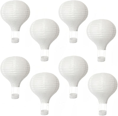8 Linternas papel con globos 12pulg fiesta