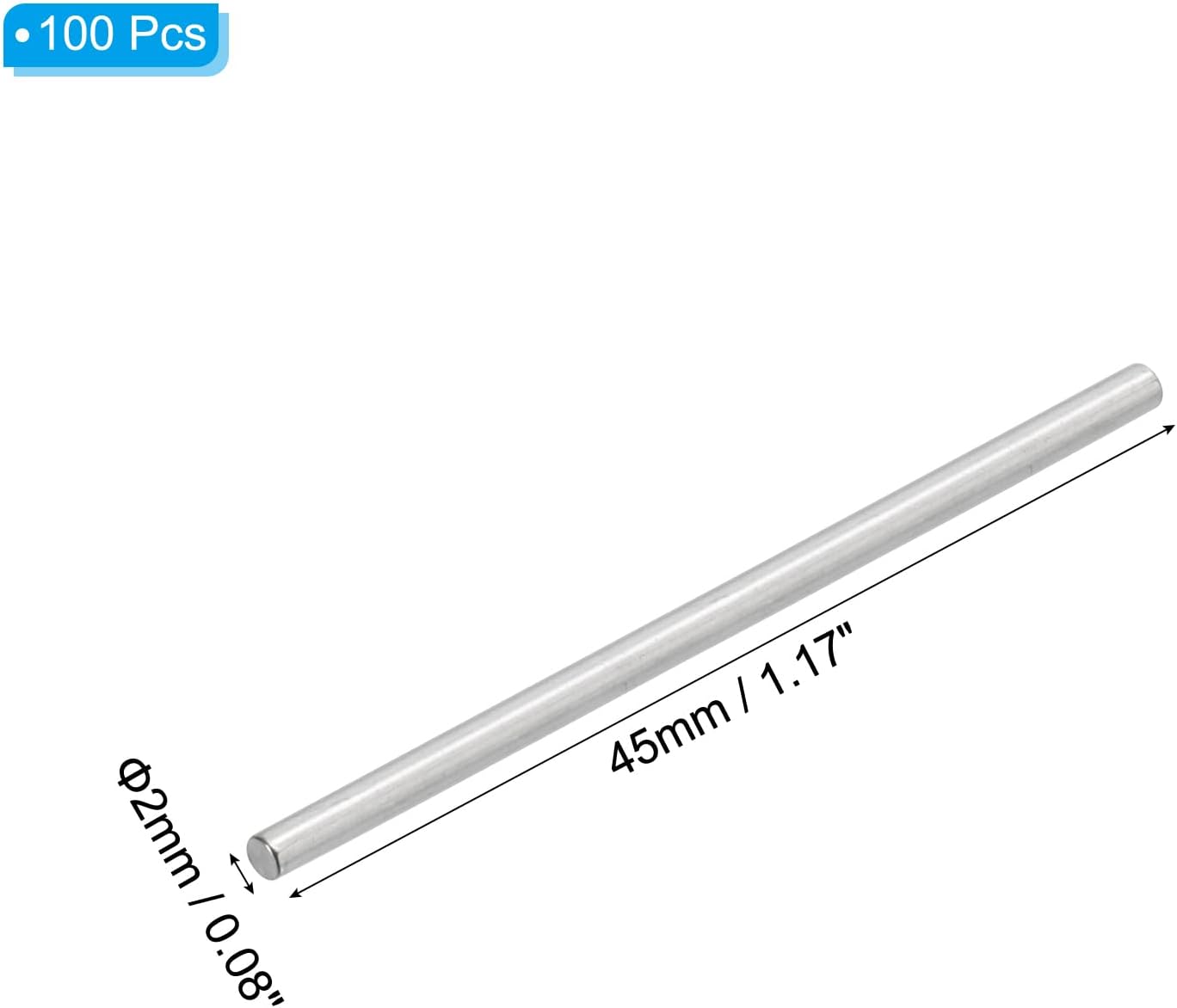 Pasadores acero inox 0.079x1.772pulg set 100