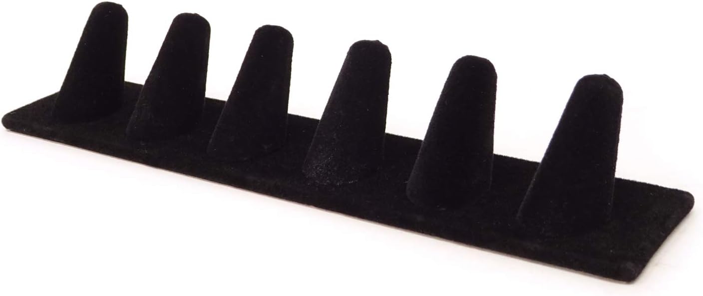 Soporte anillo terciopelo negro 6"