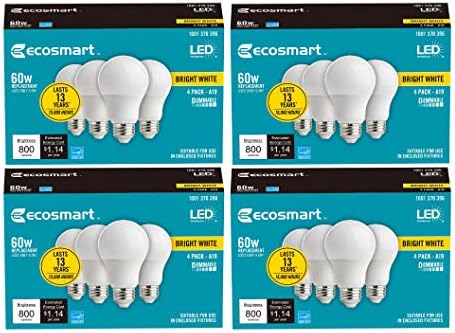 Bombilla LED A19 60W equivalente regulable 3000K 16 Uds
