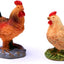 2 figuras mini gallo gallina decoración jardín hadas coleccionable