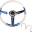 Volante acrílico ajuste universal para carreras azul