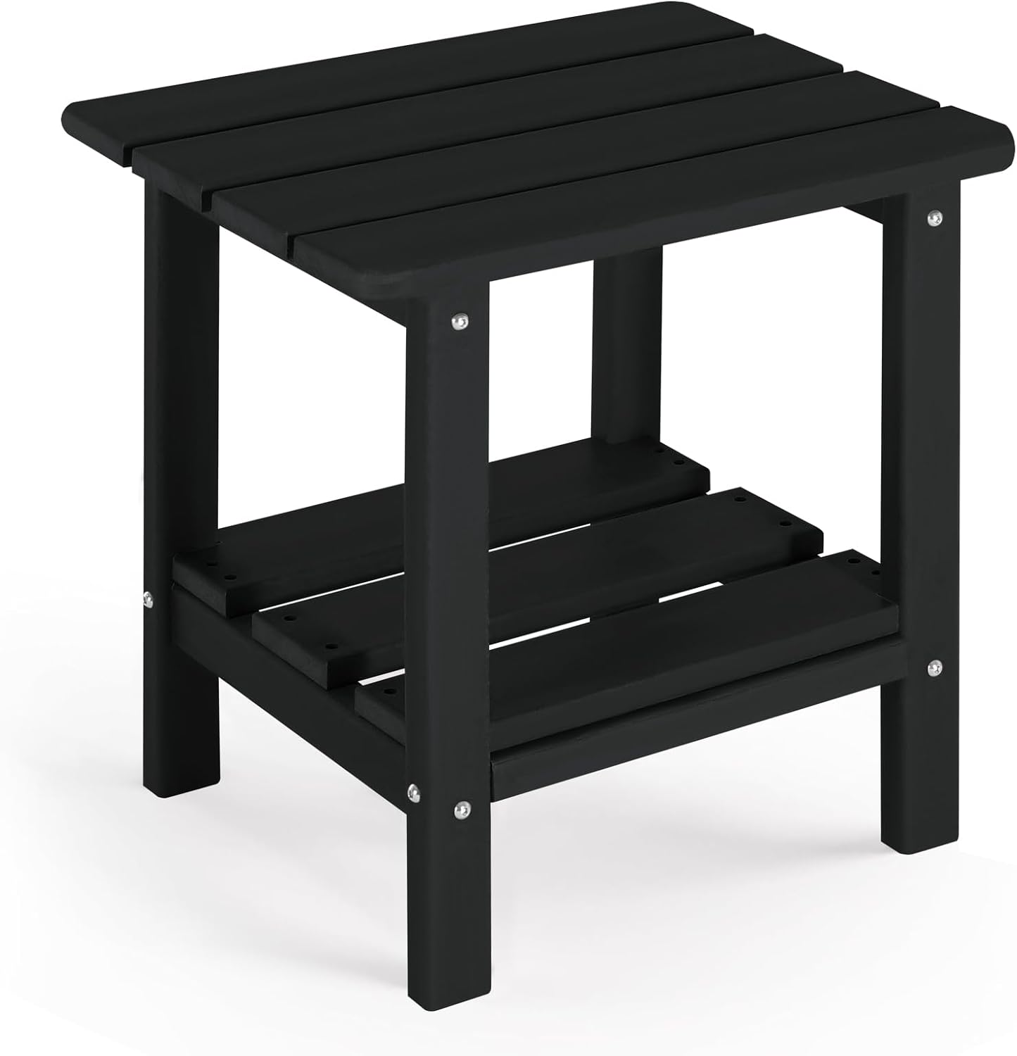 Mesa auxiliar exterior de polietileno 2 niveles resistente