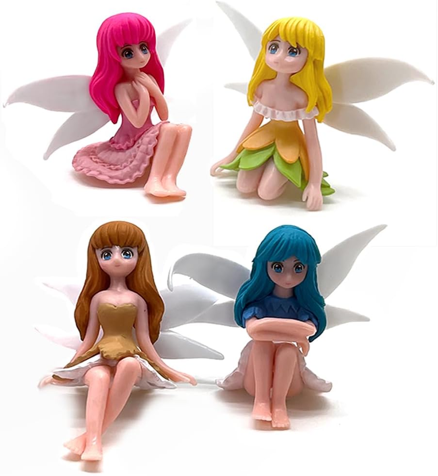 4 figuras ala mosca miniatura para niña decoración