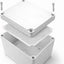 Caja eléctrica con placa montaje cubierta blanca IP67 8x6x5pulg
