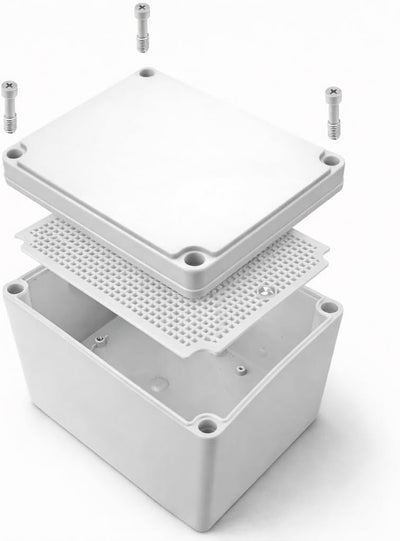Caja eléctrica con placa montaje cubierta blanca IP67 8x6x5pulg