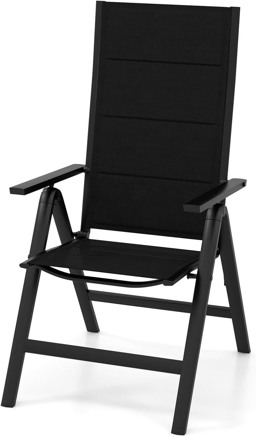 Silla plegable patio asiento acolchado respaldo ajustable
