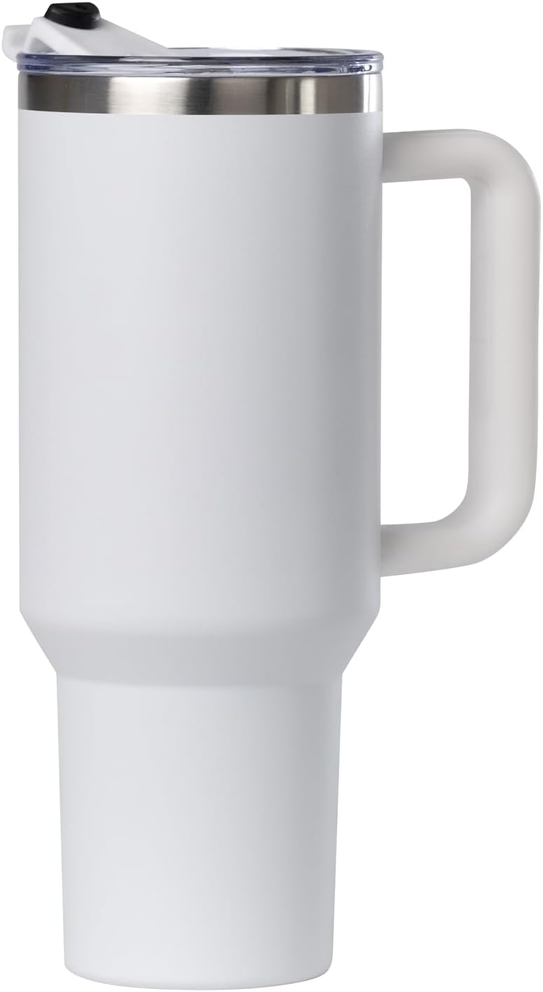 Vaso térmico acero inox 40oz con asa tapa y popote
