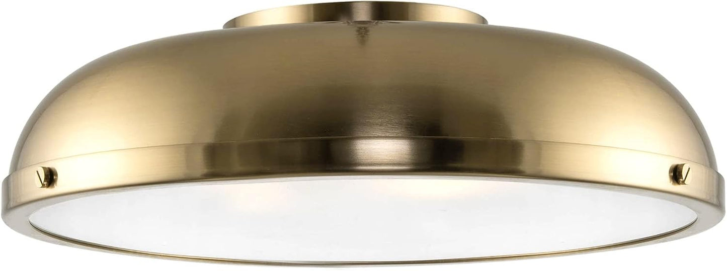 Lámpara semiempotrada 14pulg dorado 3 luces moderno
