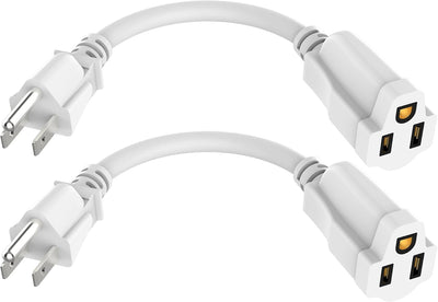 2 Pack Cable Extensión Eléctrica 6pulg 3 Puntas 16AWG