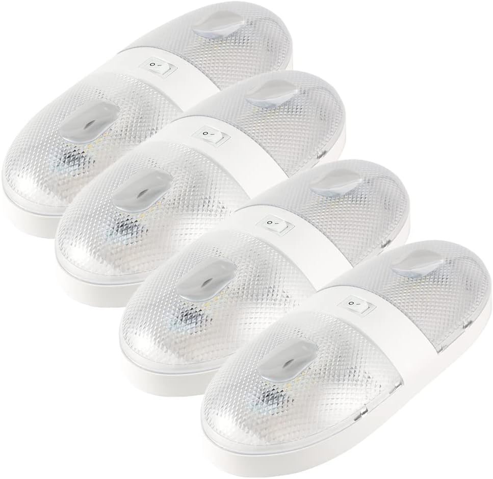 Luz techo LED doble 12V con interruptor pack 4