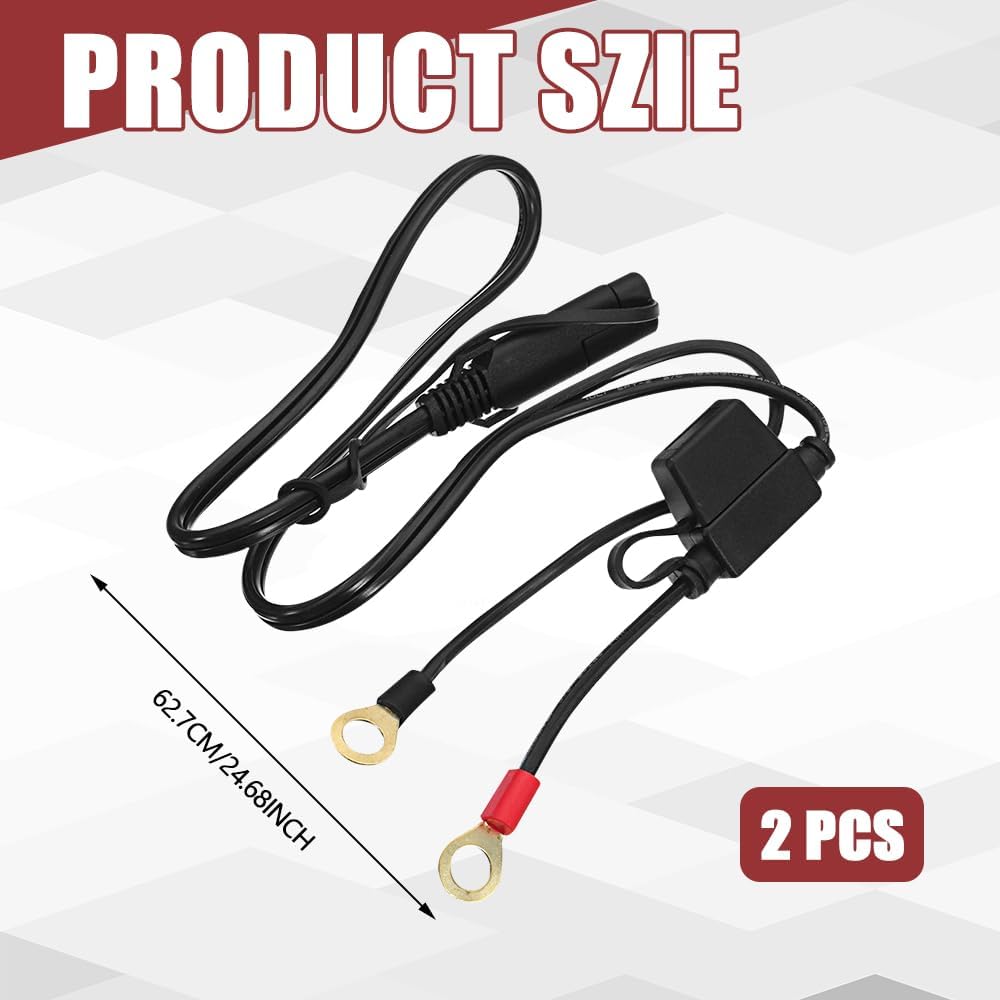 2 Conectores Batería SAE Cable Extensión Adaptador Automóvil