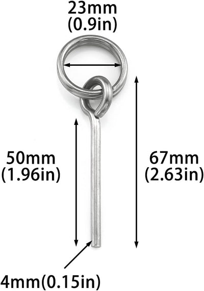 4 Pzas Pasador Tienda Anillo Acero Inox Camping