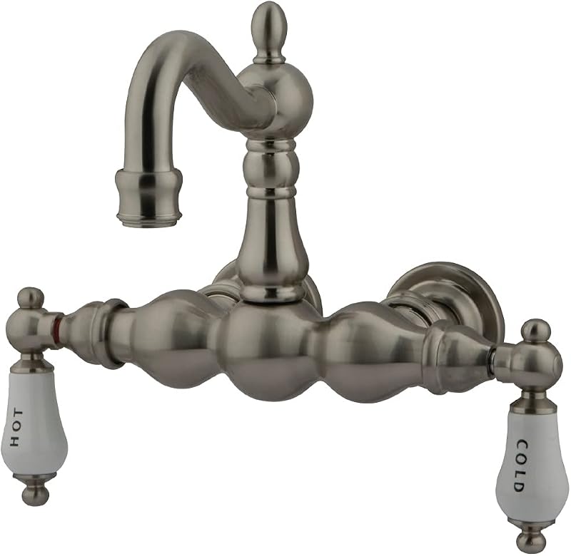 Grifo vintage bañera 3-3/8" níquel cepillado