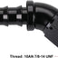 Adaptador manguera 45 grados aluminio negro