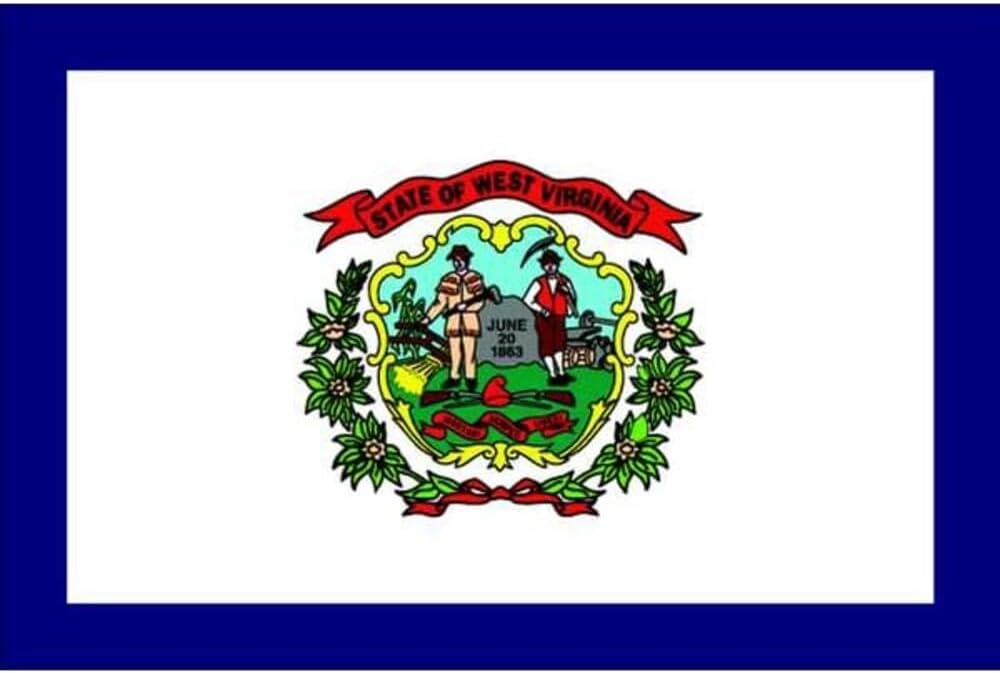 Bandera Virginia Occidental 3x5ft fabricada EE.UU.