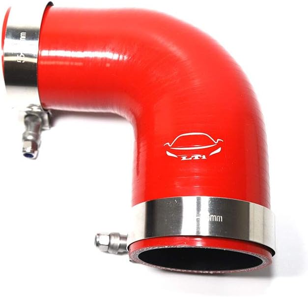 Reductor codo 90 grados manguera silicona 2-2.5 pulg rojo
