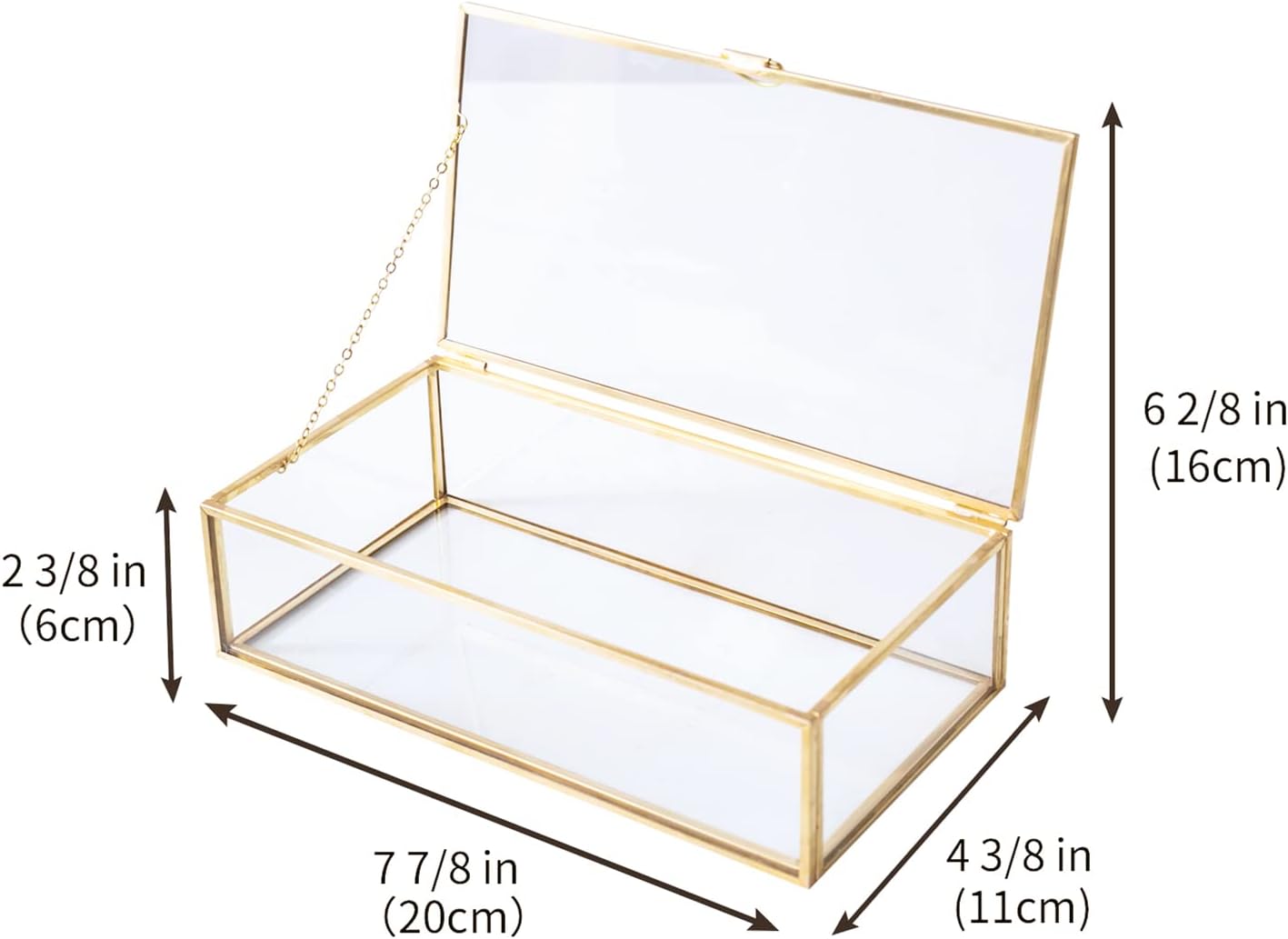 Caja exhibición joyería cristal vintage 8x4.5"