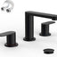 Grifo baño negro 3 orificios 8pulg extensión caño giratorio 360