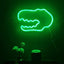 Letrero neón dinosaurio decoración pared USB AA