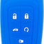 Funda silicona llavero Chevy con 5 botones negro azul