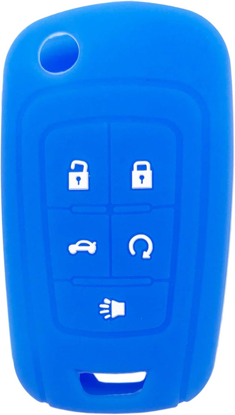 Funda silicona llavero Chevy con 5 botones negro azul