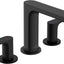 Grifo lavabo baño 2 asas 3 agujeros 1.2 GPM negro mate