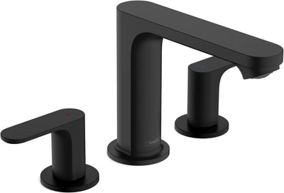 Grifo lavabo baño 2 asas 3 agujeros 1.2 GPM negro mate