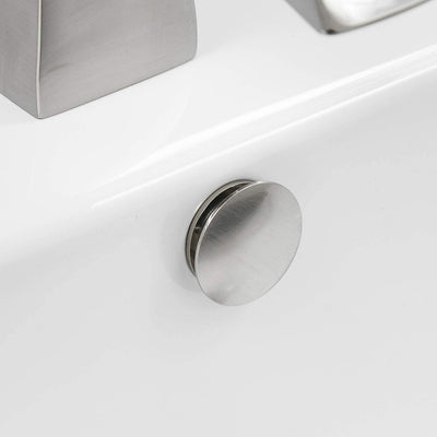 Tapa desbordamiento lavabo níquel cepillado latón redonda set 2