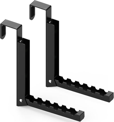 2 Ganchos puerta estante plegable 6 surcos negro