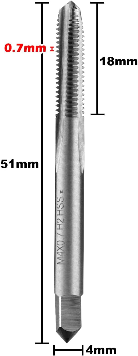 2 Unids Rosca M4 X 0.7 M2 HSS Fresado Flautas Rectas