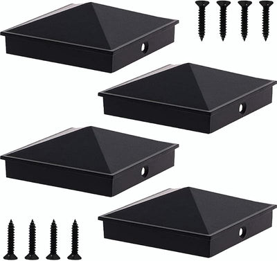 Tapa poste piramidal aluminio 4x4" recubrimiento negro mate