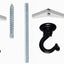 2 Set Ganchos Techo Metal 2.17" Resistentes Negro