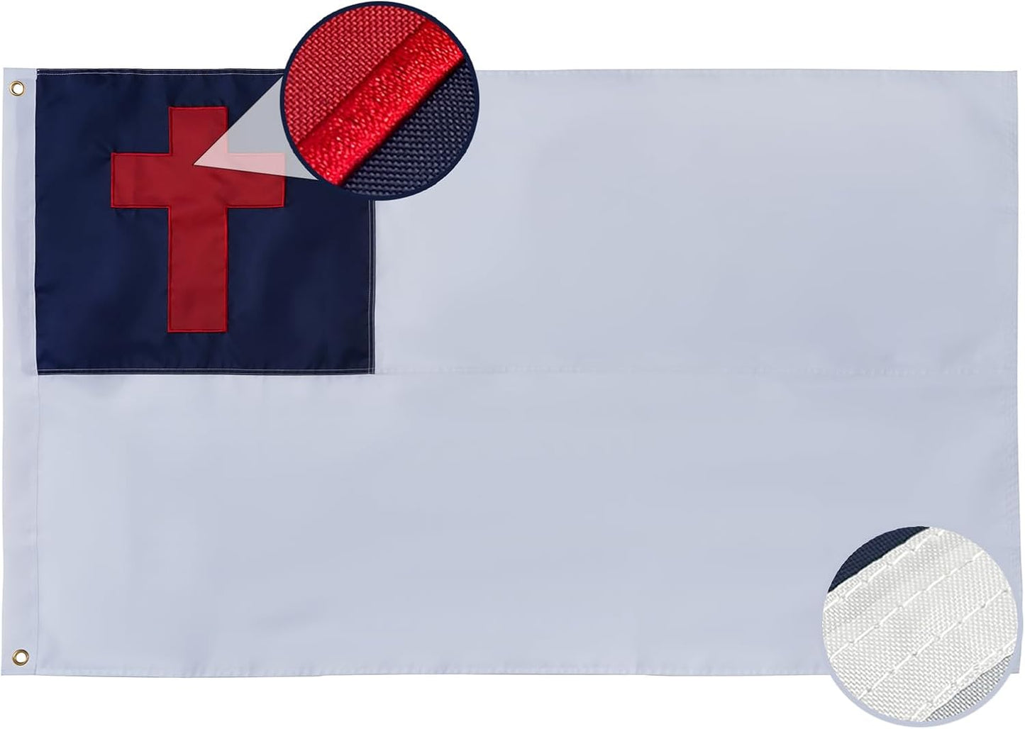 Bandera cristiana 3x5ft con cruz de Jesucristo 2 ojales