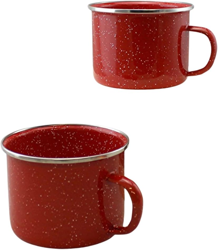 2 Tazas Esmaltadas 16oz para Camping Playa