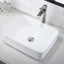 Fregadero blanco baño 16x12 con grifo y drenaje