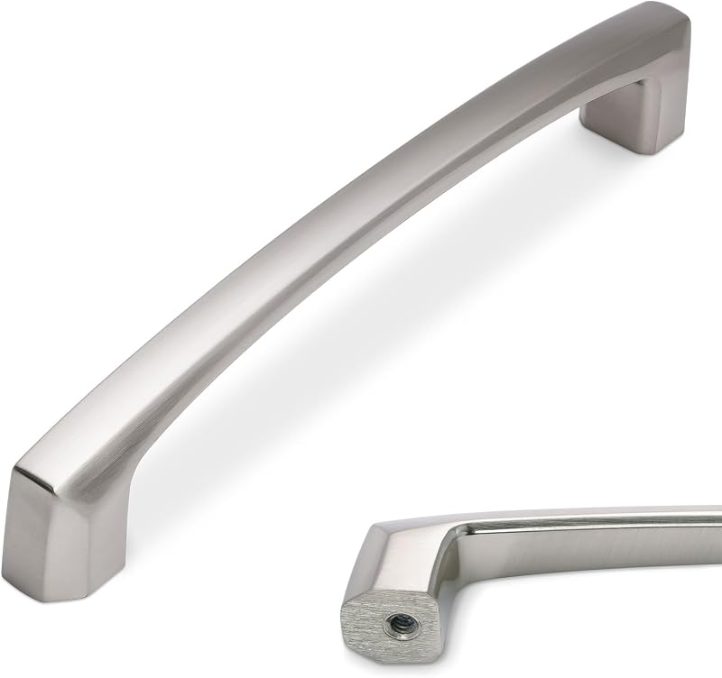 10 Tiradores Níquel Satinado 15,9cm para Gabinete Cocina