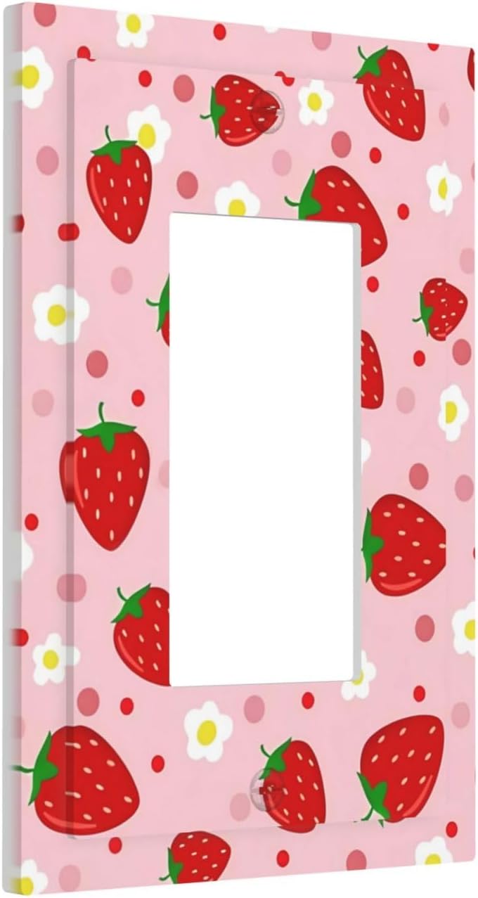 Cubierta interruptor luz floral fresa rosada para baño y dormitorio