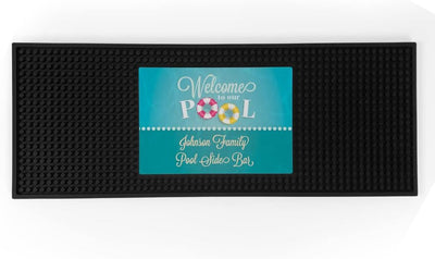 Tapete bar piscina 7x19" superficie ranurada personalizado