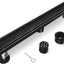 Drenaje ducha 48" negro acero inox 304 moderno 2en1