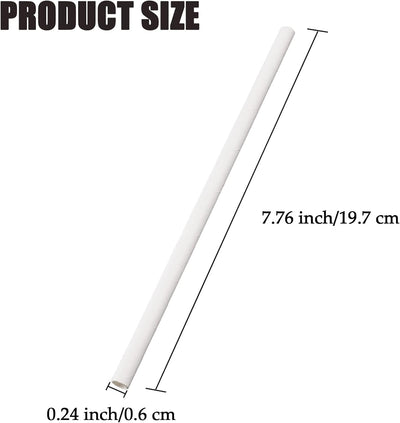 100 Pajitas Papel Blanco Biodegradables para Bebidas y Eventos