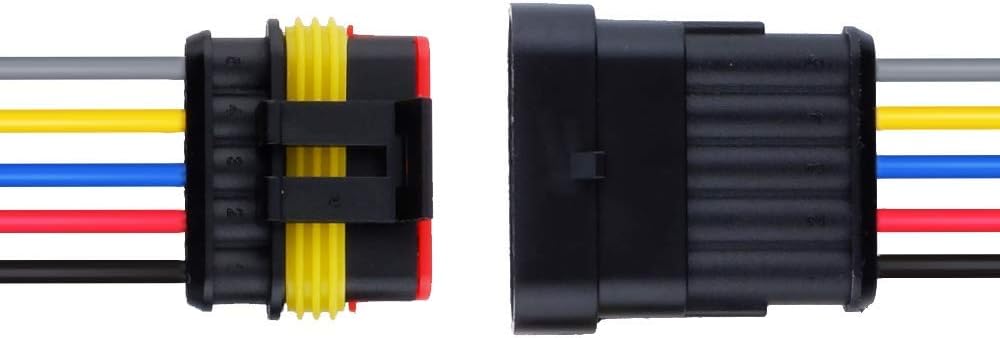 Set 5 conectores eléctricos 5 pines 18AWG a prueba de agua