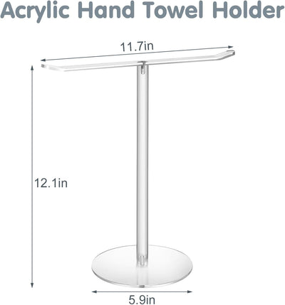 Toallero acrílico transparente forma T baño cocina minimalista