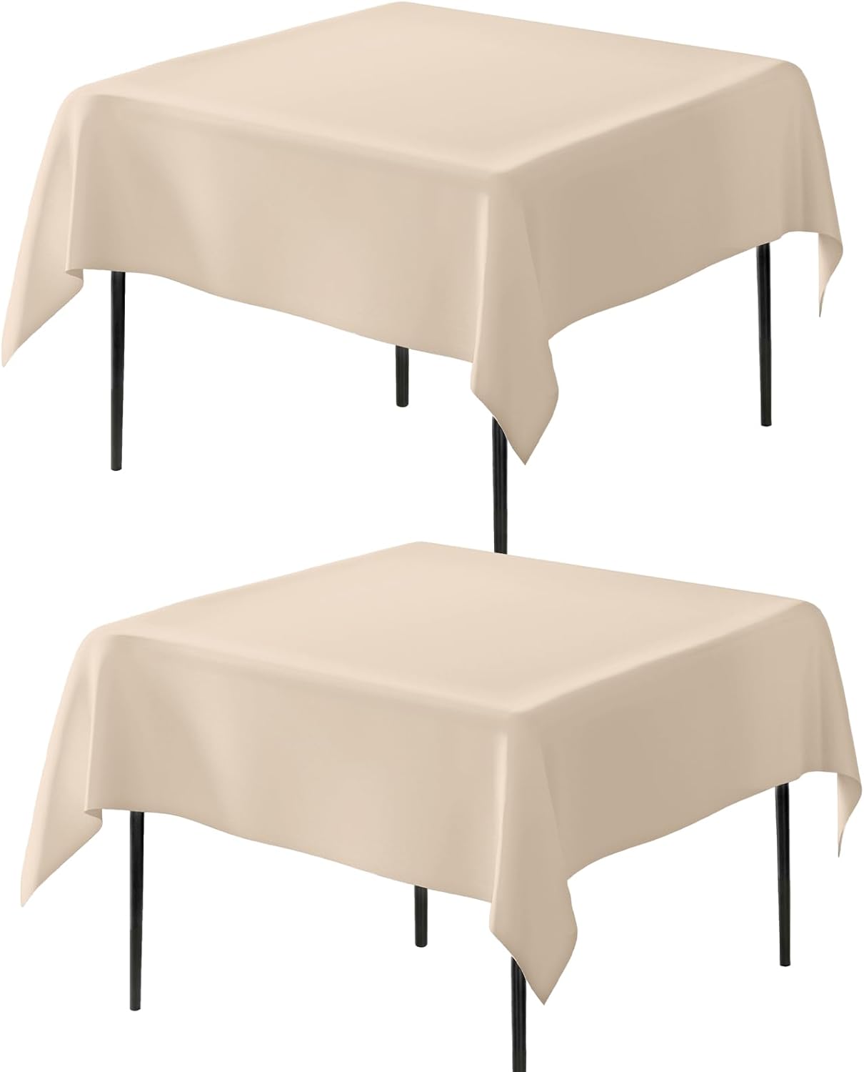 Mantel cuadrado poliéster beige 54x54pulg set 2 para mesas