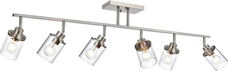 Kit 6 luces techo níquel cepillado baño cocina