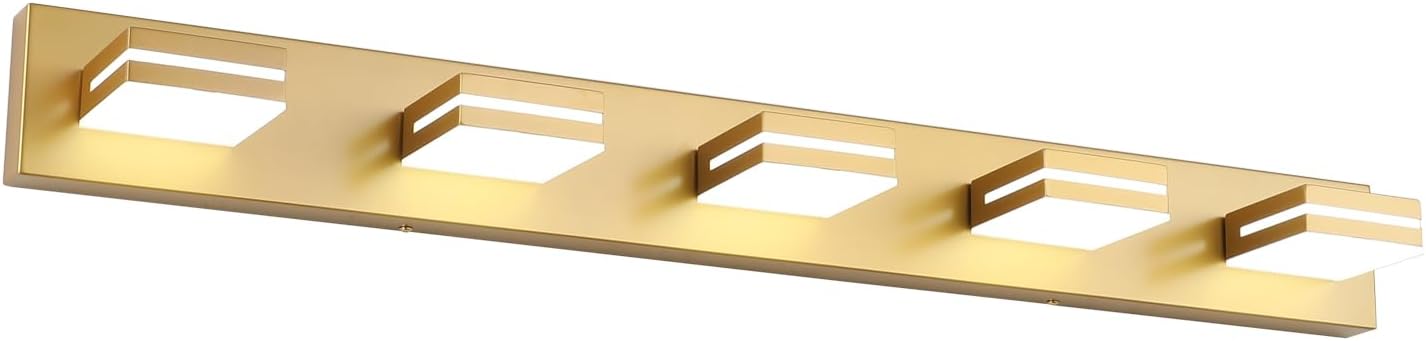 Lámpara LED tocador 40pulg regulable acrílico dorado