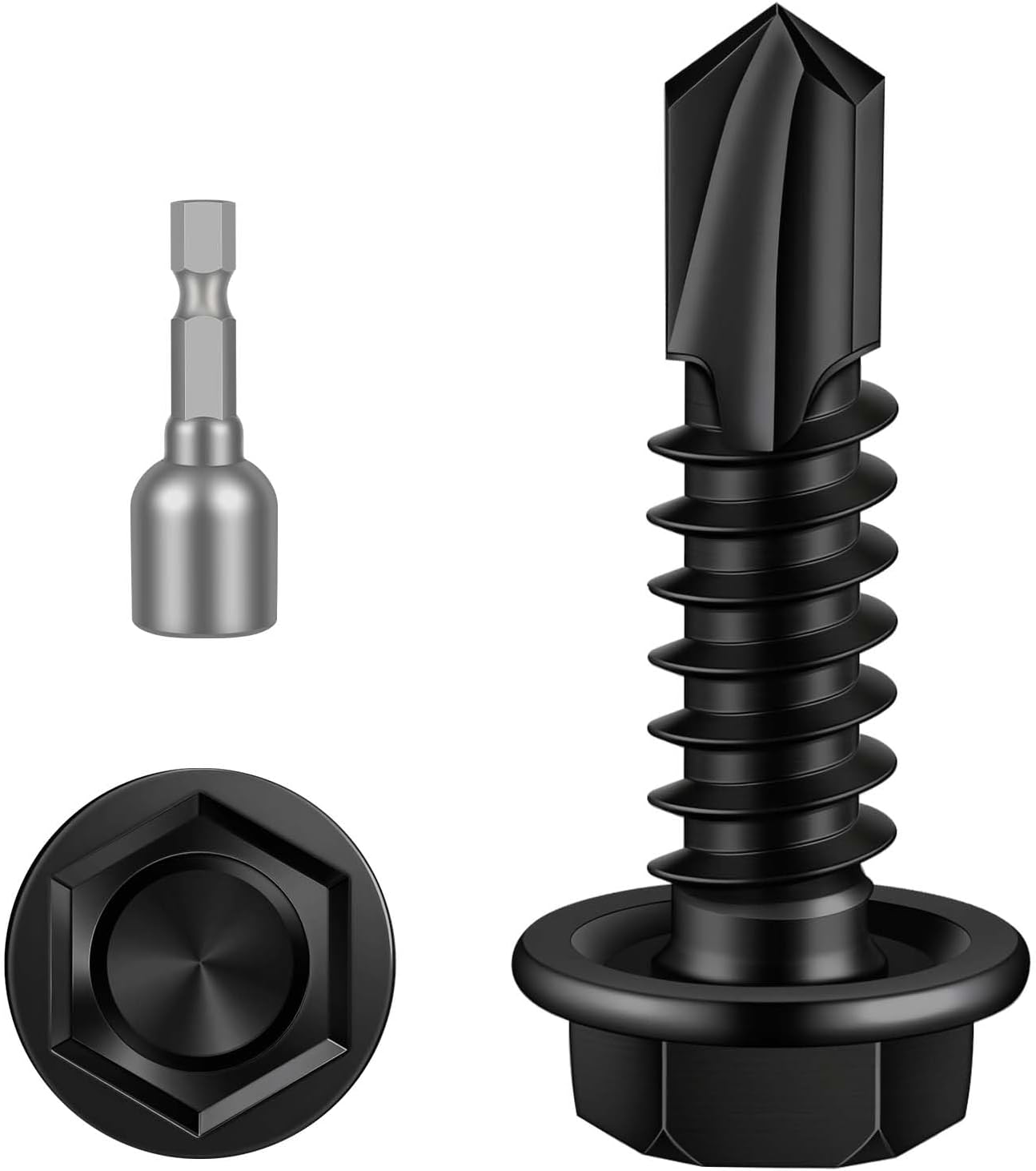 Tornillos chapa autoperforantes acero inox 410 negro 50uds
