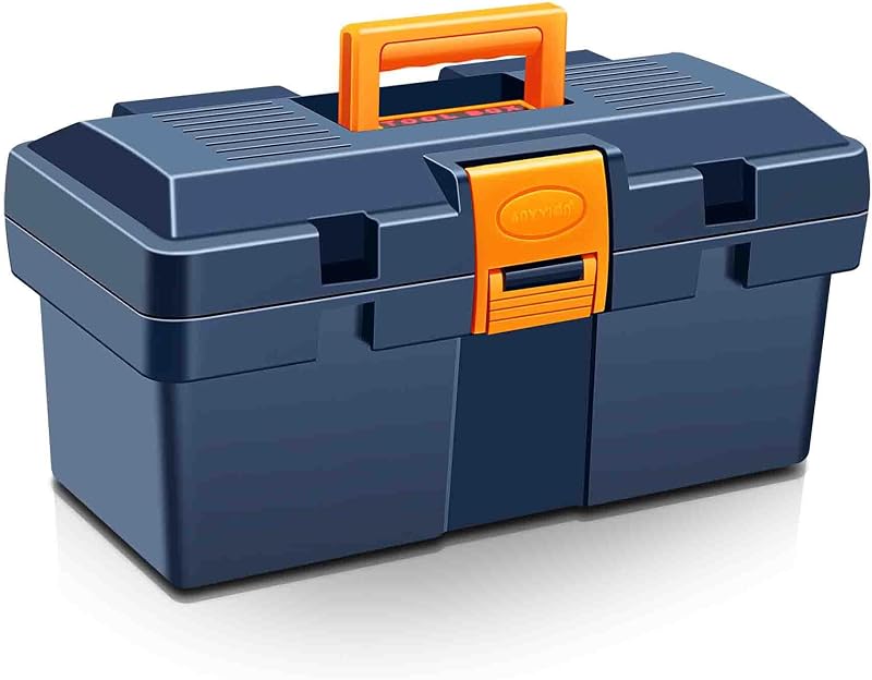 Caja herramientas 13pulg con cerradura hogar azul