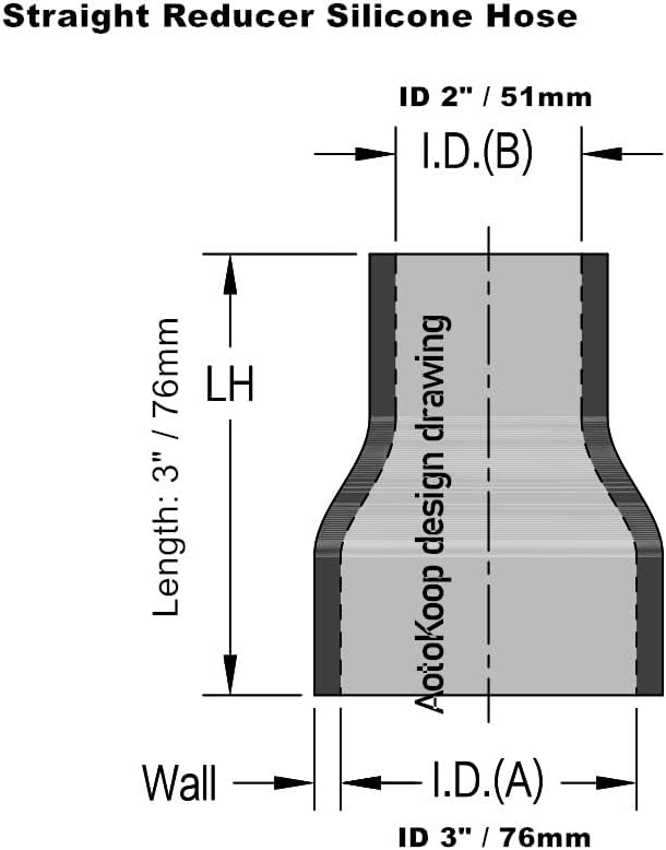 Acoplador reductor manguera silicona 2-3" 4 capas